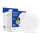 Панель (мини) GLOBAL LED SPN 3W мягкий свет (3шт. в уп) (3-SPN-001) (NEW)