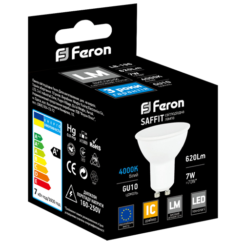 Светодиодная лампа Feron LB-196 7W GU10 4000K 25817_1