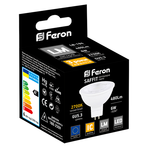 Светодиодная лампа Feron LB-194 6W G5.3 2700K 25838_3