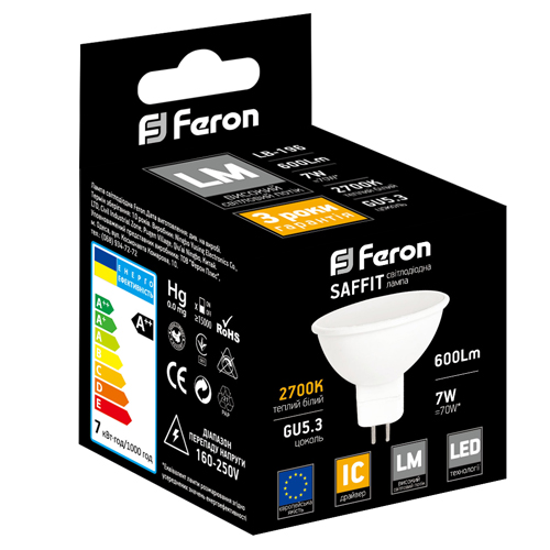 Светодиодная лампа Feron LB-196 7W G5.3 2700K 25815_1